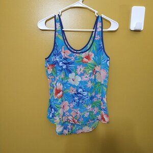 VTG Ali & Kris Sleeveless Sheer Floral Tank Top S Boho